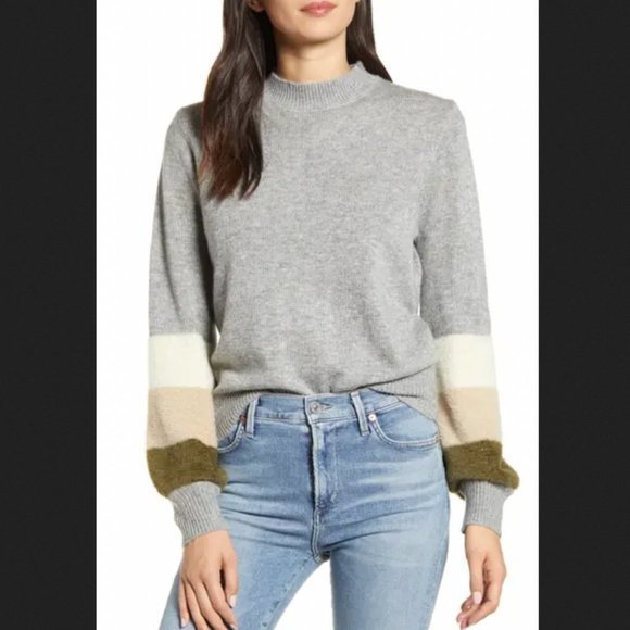 Cupcakes & Cashmere Drew Sweater Colorblock Soft Fuzzy Sz Small - Picture 5 of 14